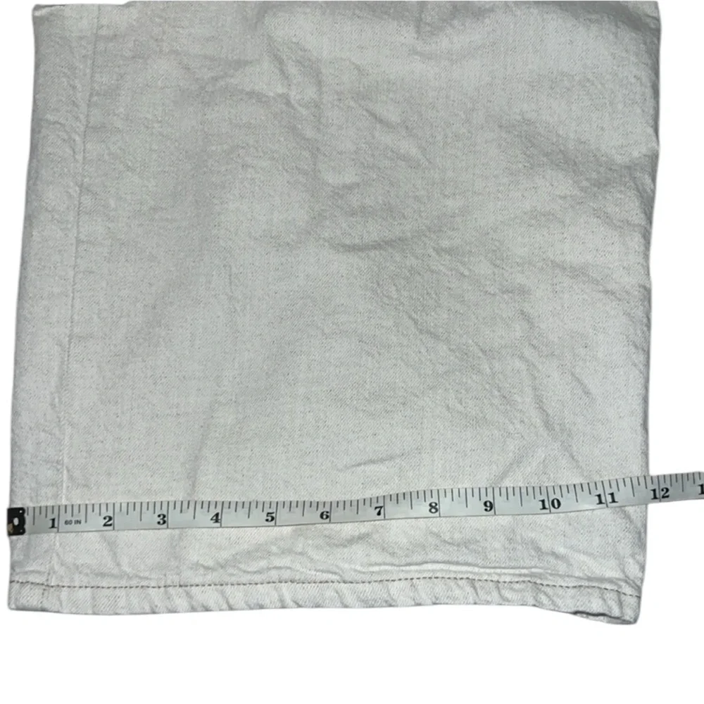 Zara Wide Leg Pants Women’s Size 14 Cotton Linen Relaxed Fit High Rise Neutral - Picture 9 of 15